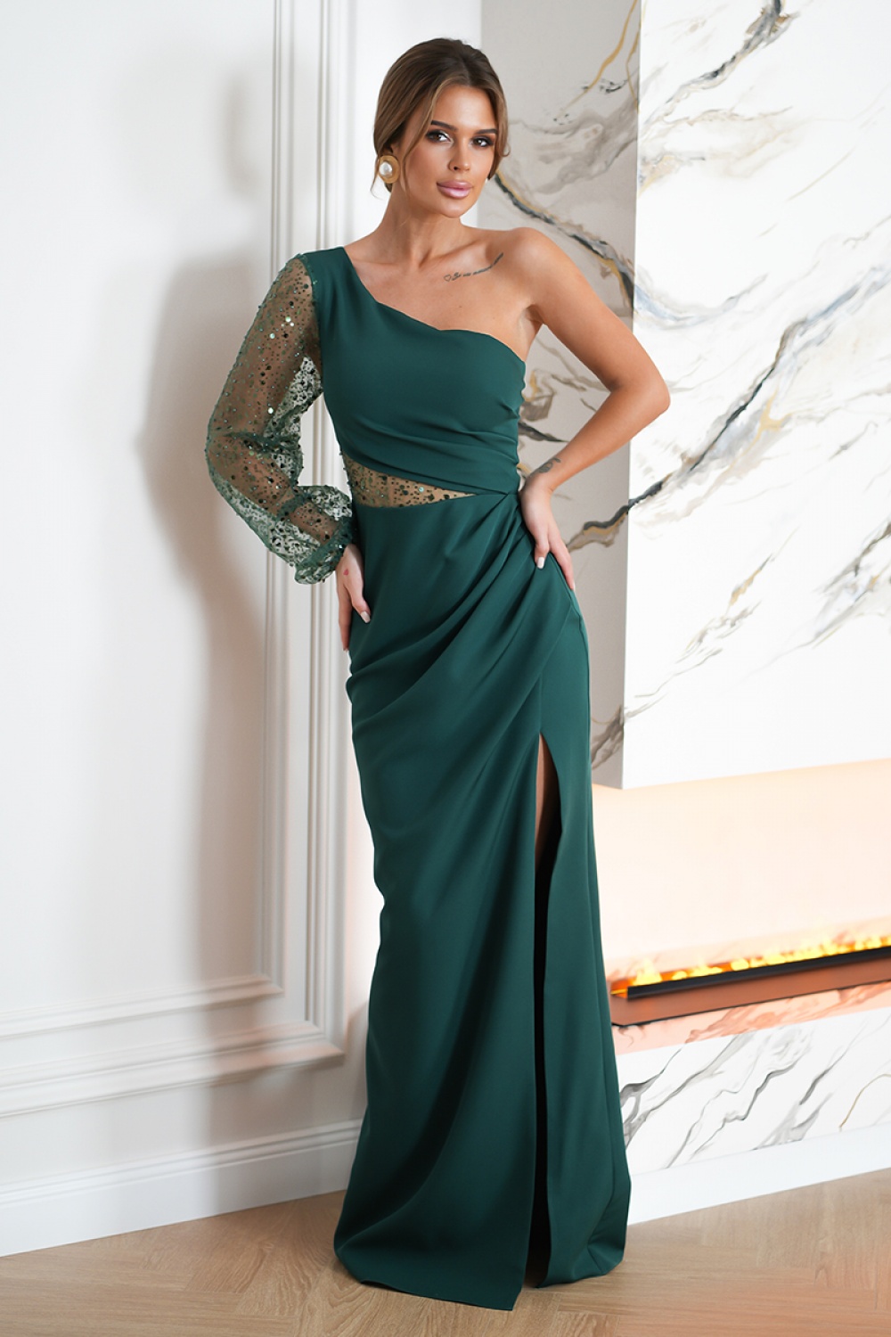 1010088 Long dress model 190485 Bicotone