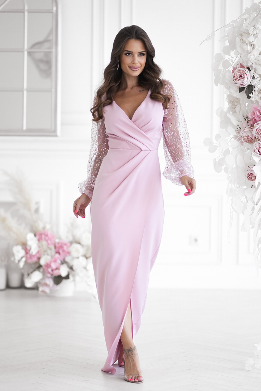 Long dress model 198905 Bicotone