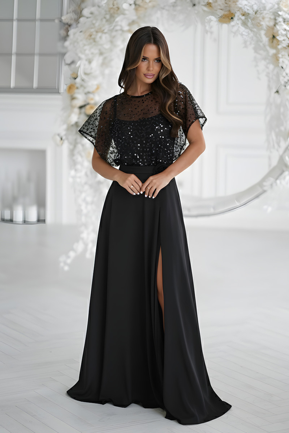 1098483 Long dress model 219685 Bicotone