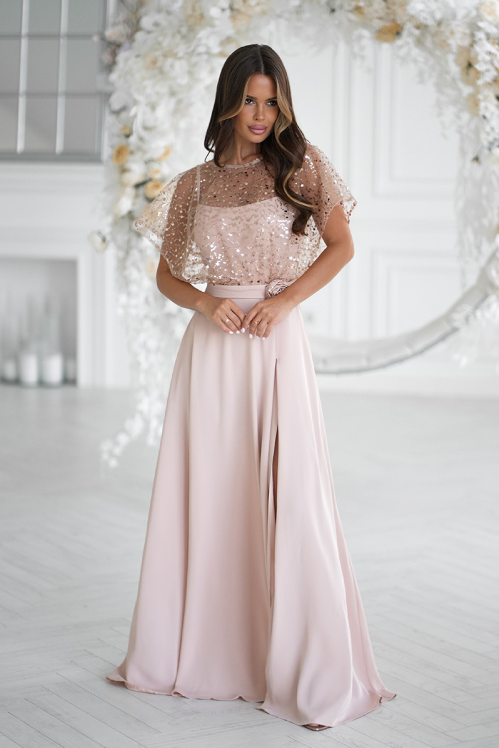 1098488 Long dress model 219689 Bicotone