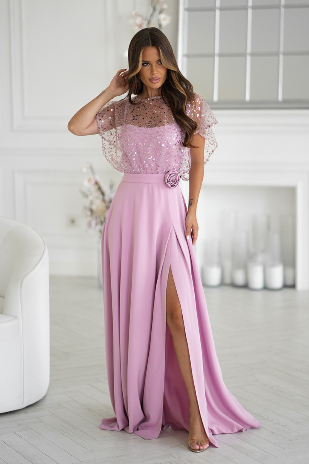 1098491 Long dress model 219690 Bicotone