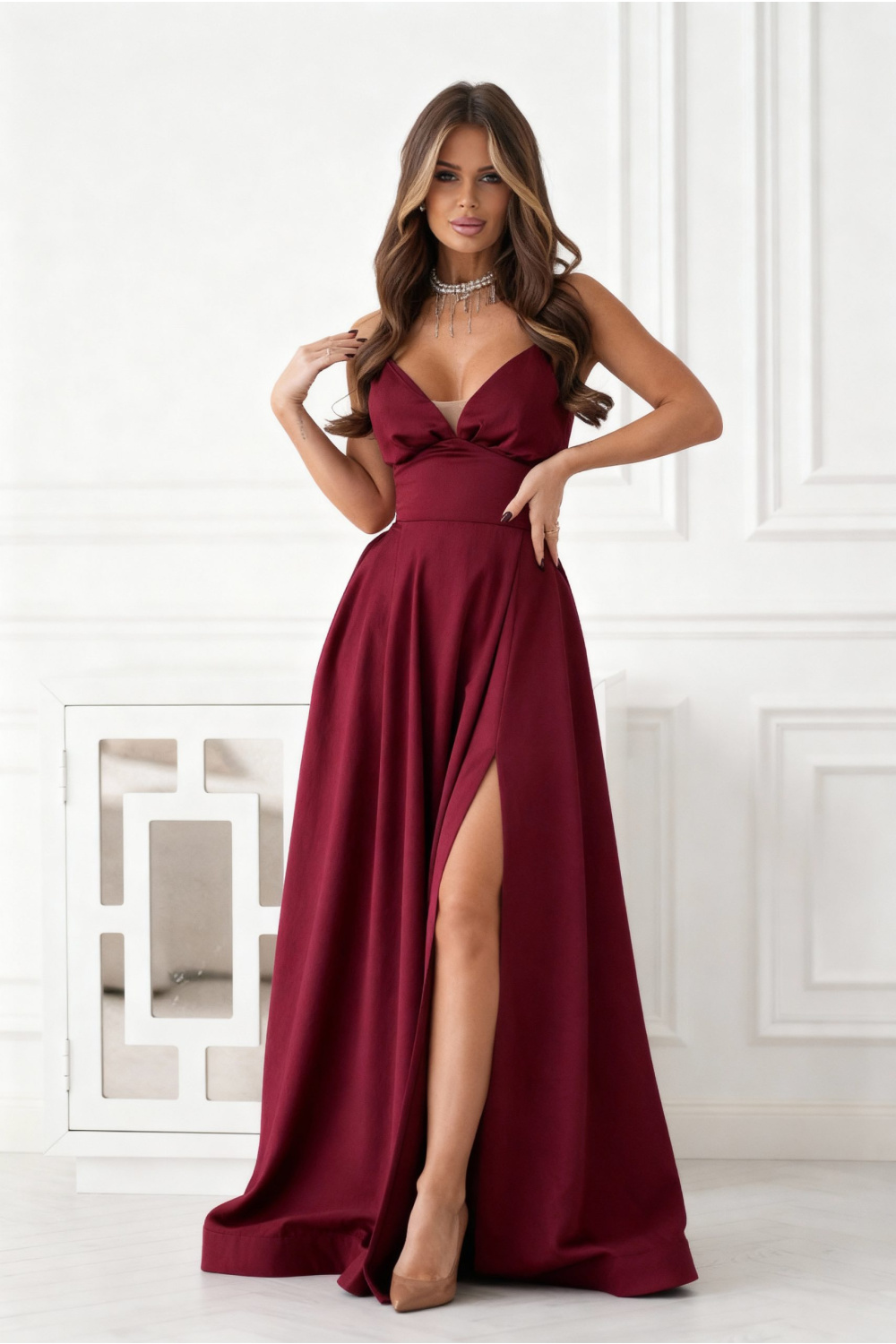 1104516 Long dress model 221608 Bicotone