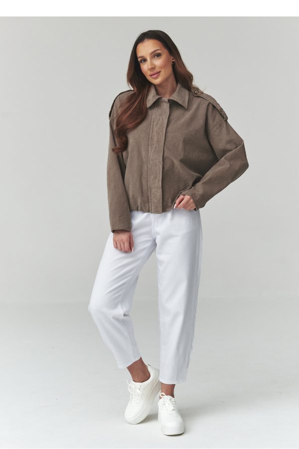 Corduroy jacket model 225690 Makadamia