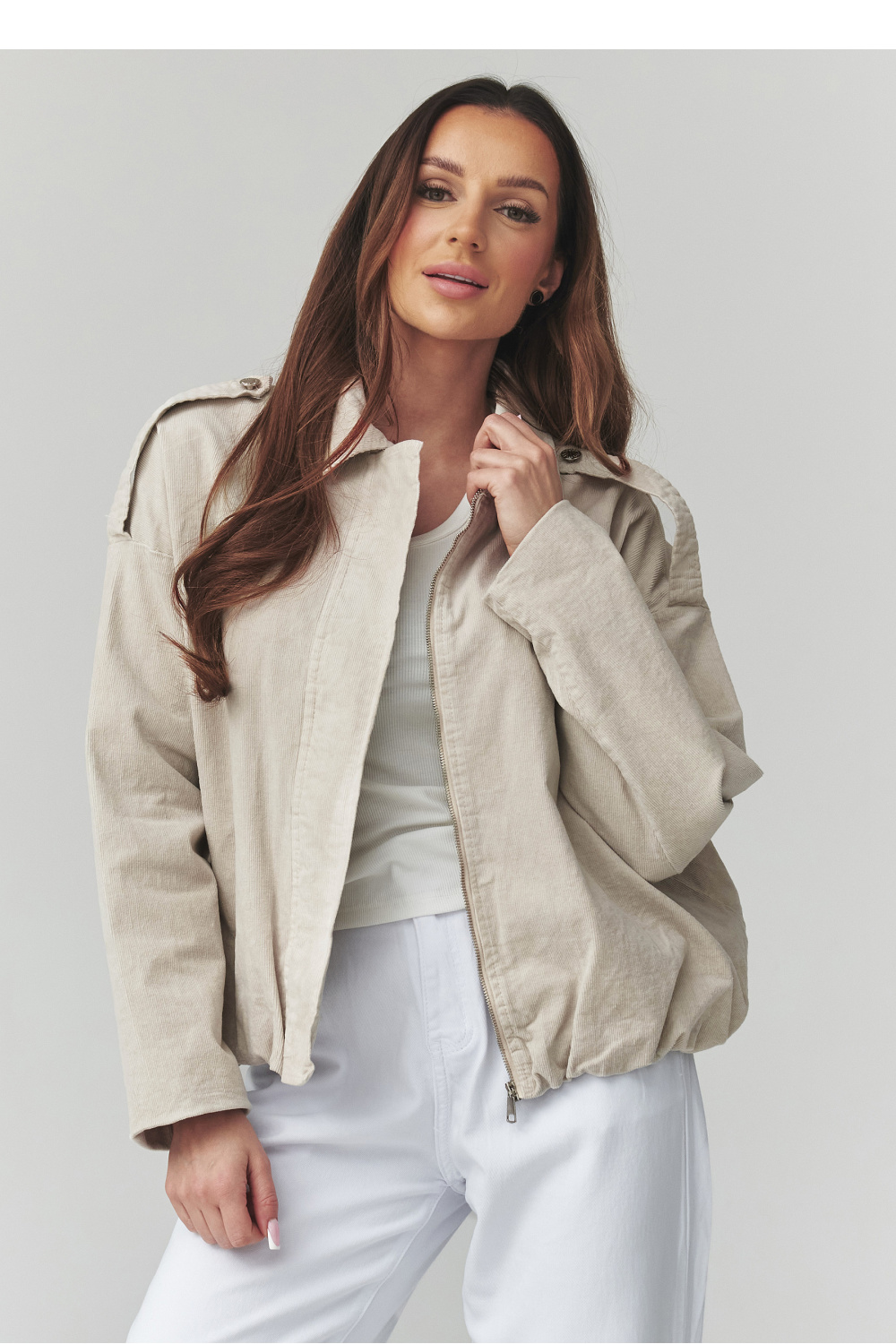 1118209 Corduroy jacket model 225692 Makadamia