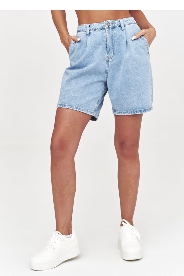 Denim shorts model 228315 Makadamia