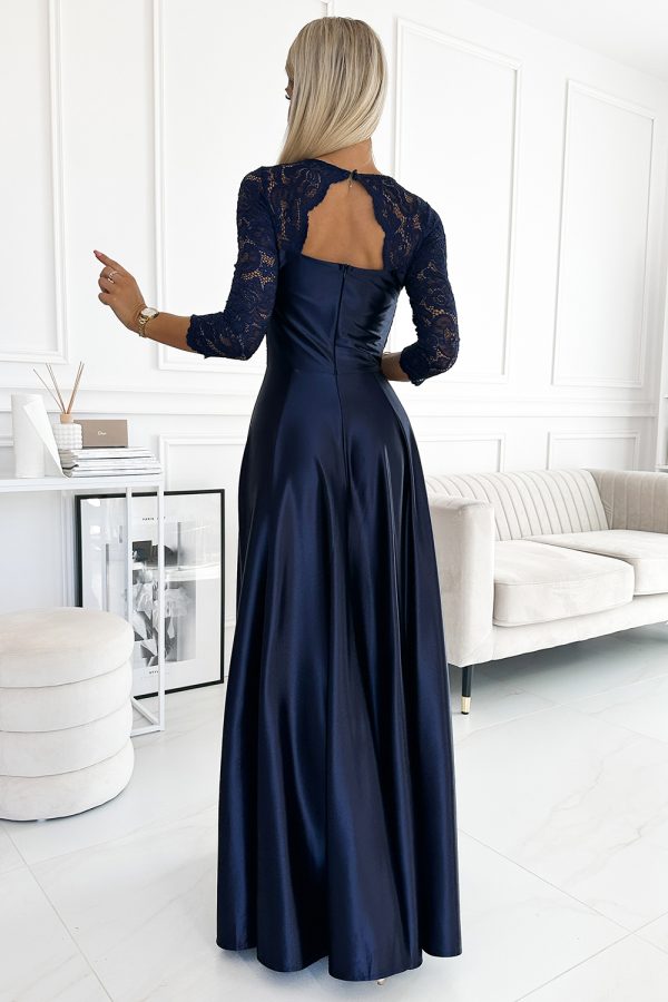 navy blue Long dress model 188119 Numoco