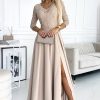 1007458 beige Long dress model 189675 Numoco