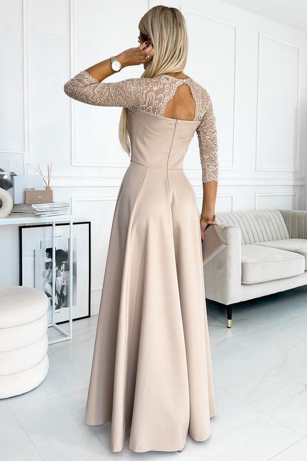 beige Long dress model 189675 Numoco