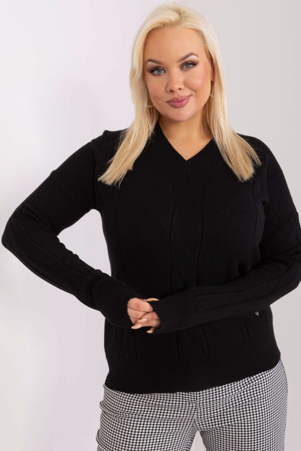 black Jumper plus size model 190057 Factory Price