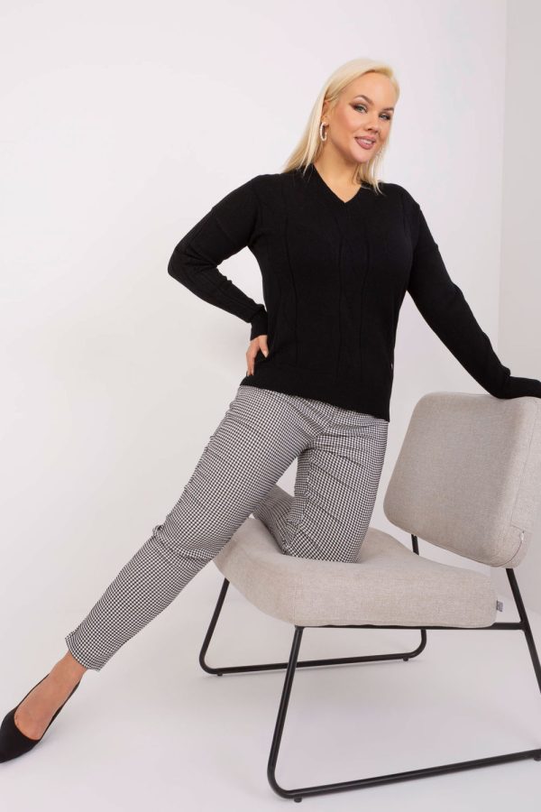 black Jumper plus size model 190057 Factory Price