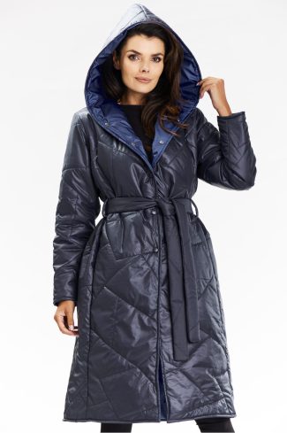 navy blue Coat model 200546 awama