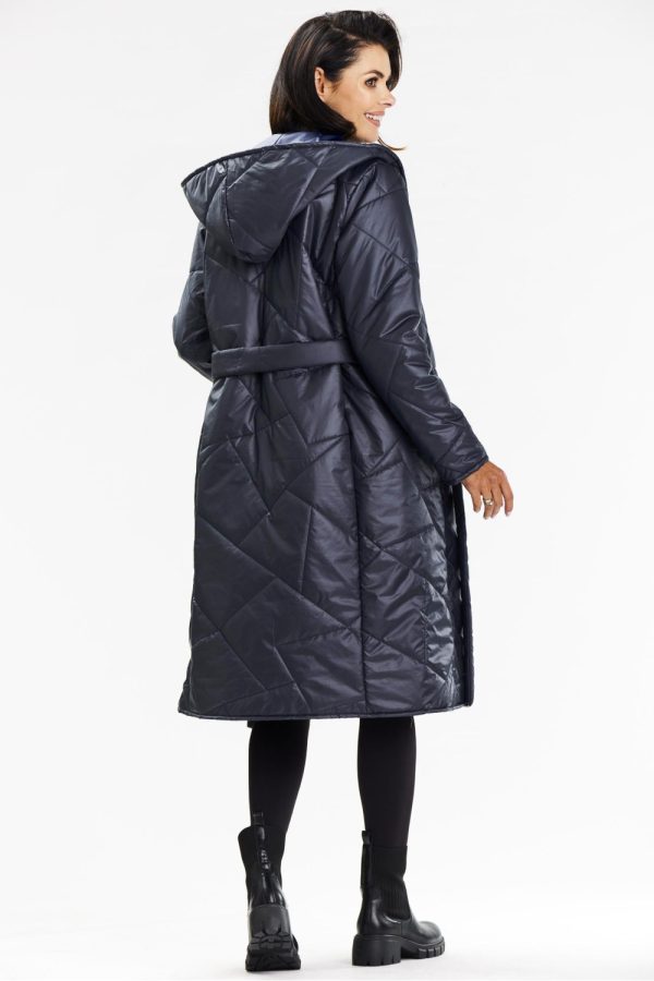 navy blue Coat model 200546 awama