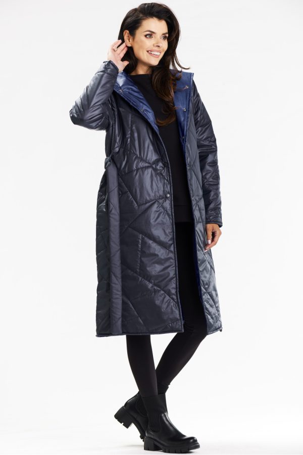 navy blue Coat model 200546 awama