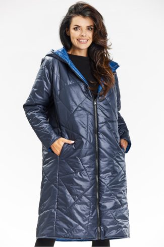 navy blue Coat model 200548 awama