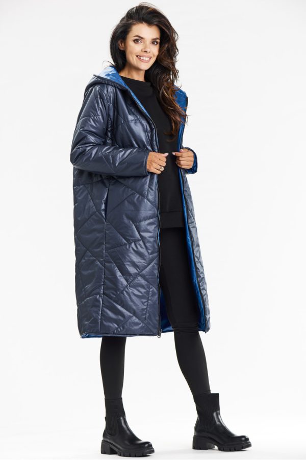 navy blue Coat model 200548 awama