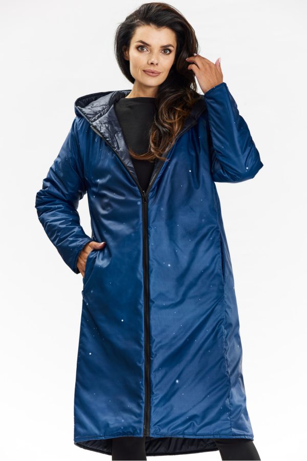 navy blue Coat model 200548 awama