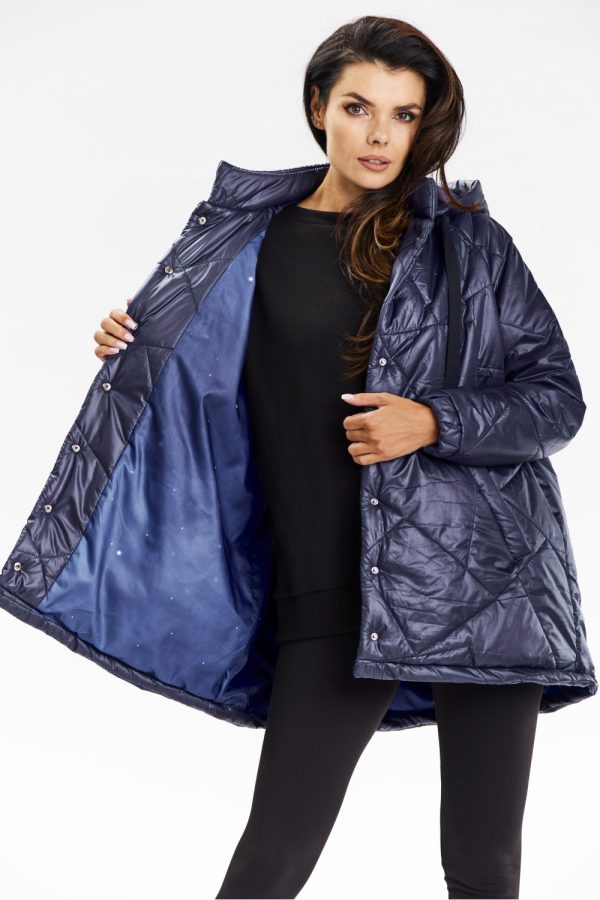 navy blue Jacket model 201249 awama