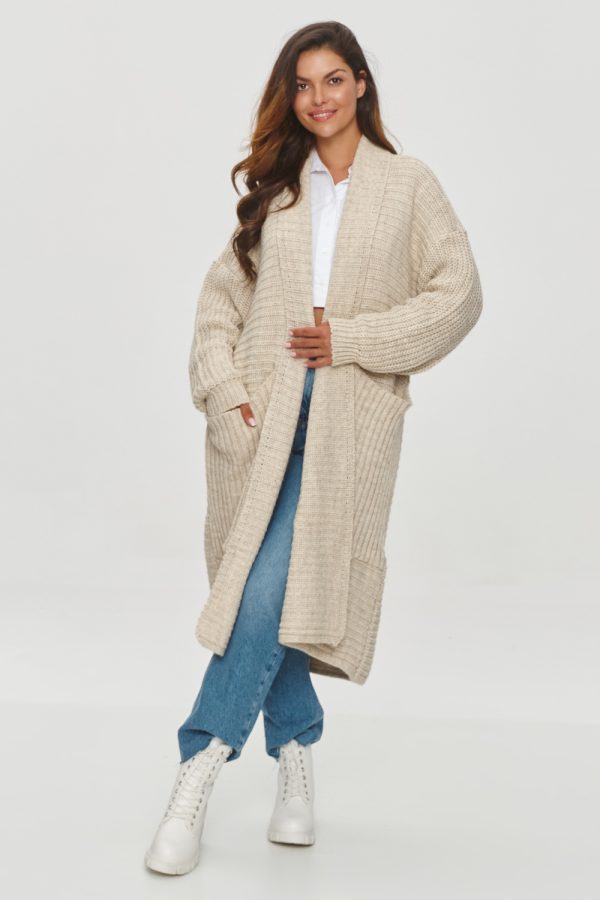 beige Cardigan model 201795 Makadamia