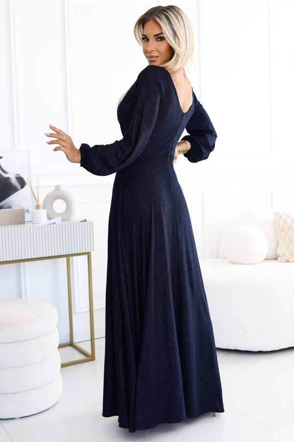 navy blue Long dress model 203071 Numoco