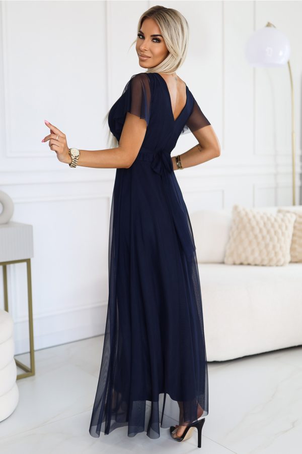 navy blue Long dress model 203093 Numoco