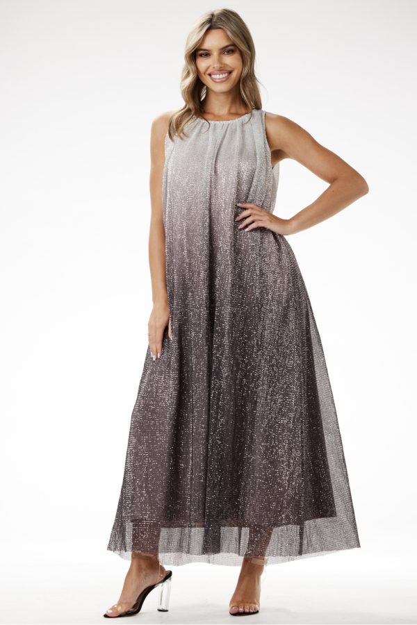 grey Long dress model 204239 awama