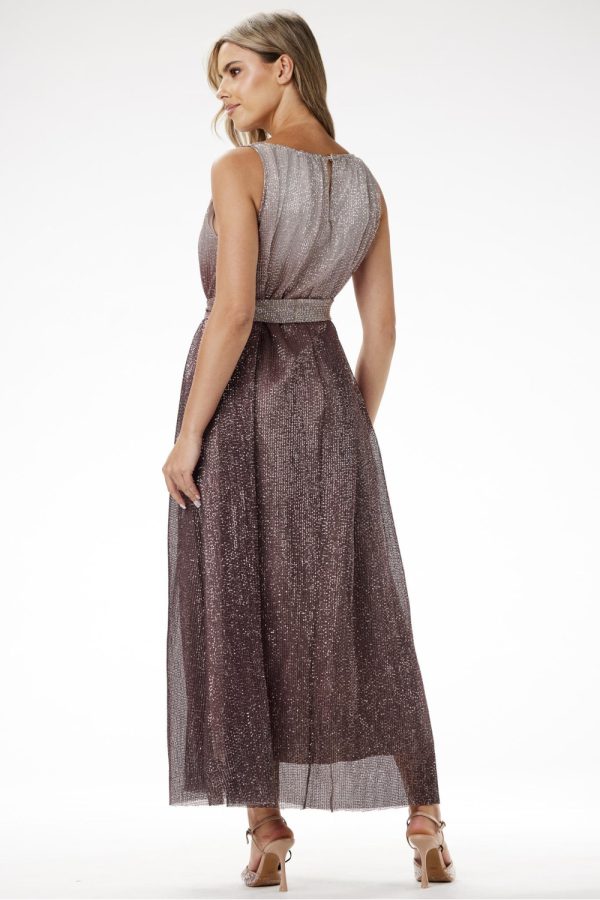 brown Long dress model 204240 awama