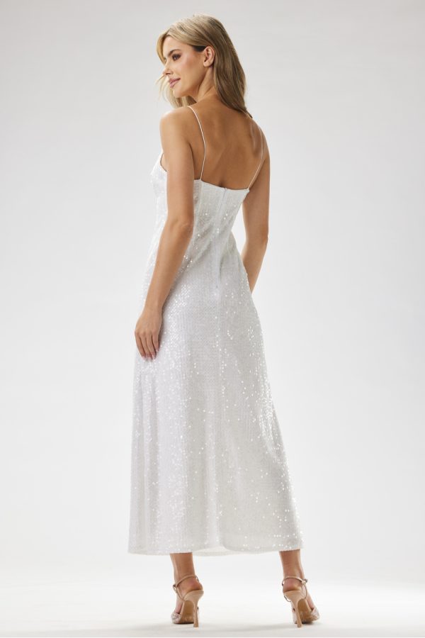 white Long dress model 204259 awama