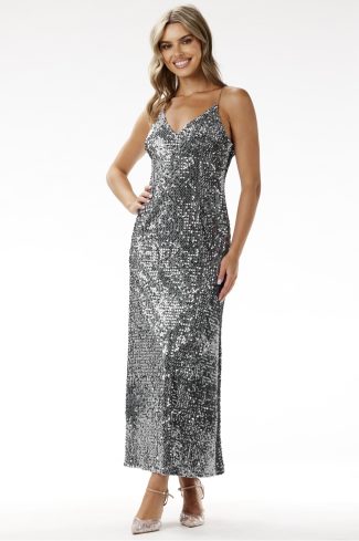 grey Long dress model 204260 awama