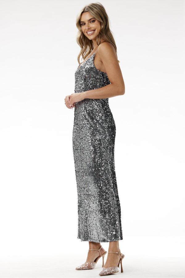 grey Long dress model 204260 awama