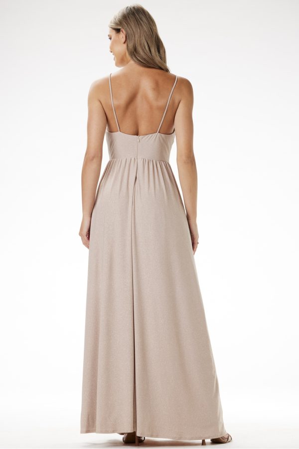 beige Long dress model 204265 awama