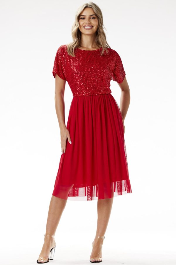 red Evening dress model 204286 awama