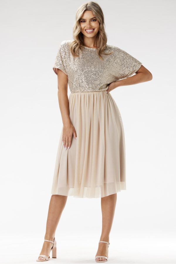 beige Evening dress model 204290 awama