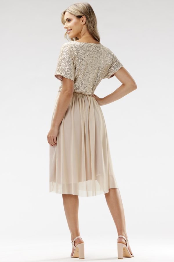 beige Evening dress model 204290 awama