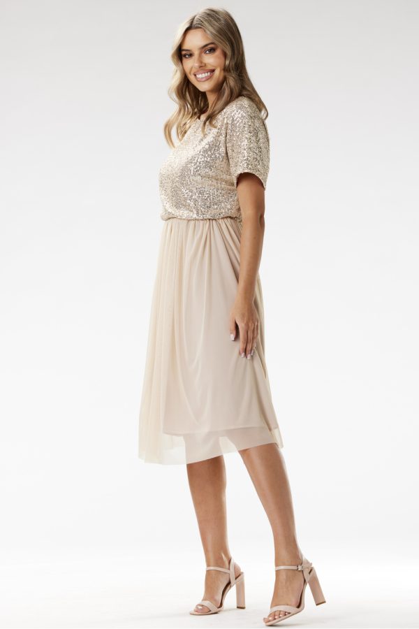 beige Evening dress model 204290 awama