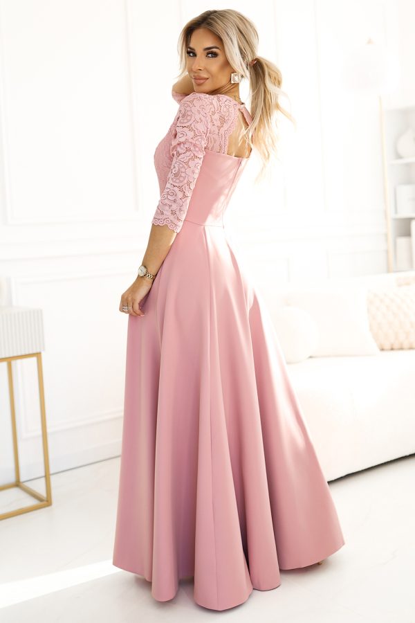 pink Long dress model 209604 Numoco