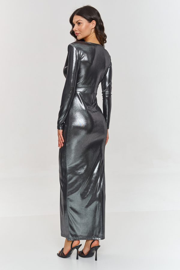 grey Long dress model 209576 Makadamia