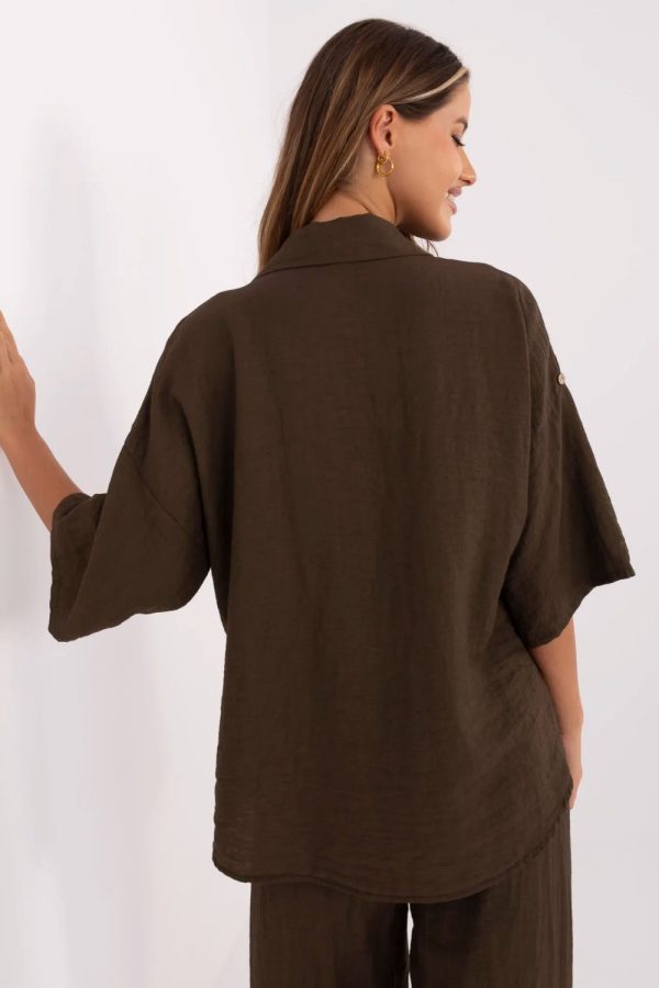 brown Shirt model 214053 Italy Moda