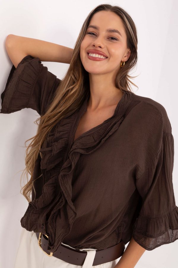 brown Shirt model 215814 Italy Moda