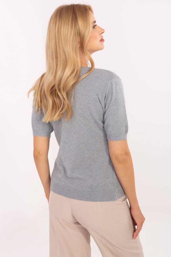 grey Short sleeve sweater model 216767 Factory Price