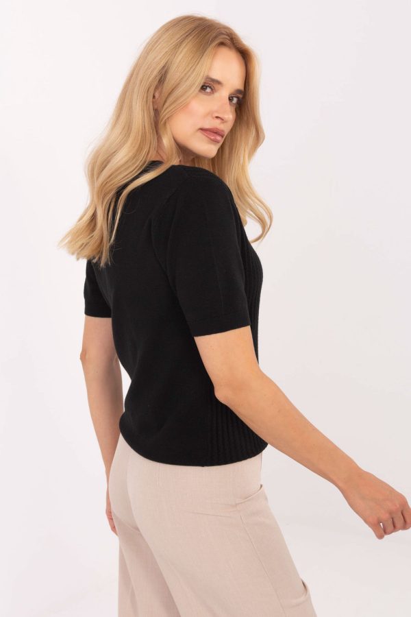 black Short sleeve sweater model 216771 Factory Price