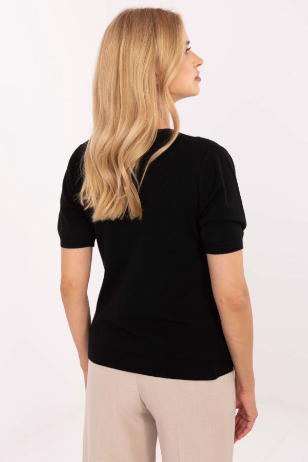 black Short sleeve sweater model 216771 Factory Price