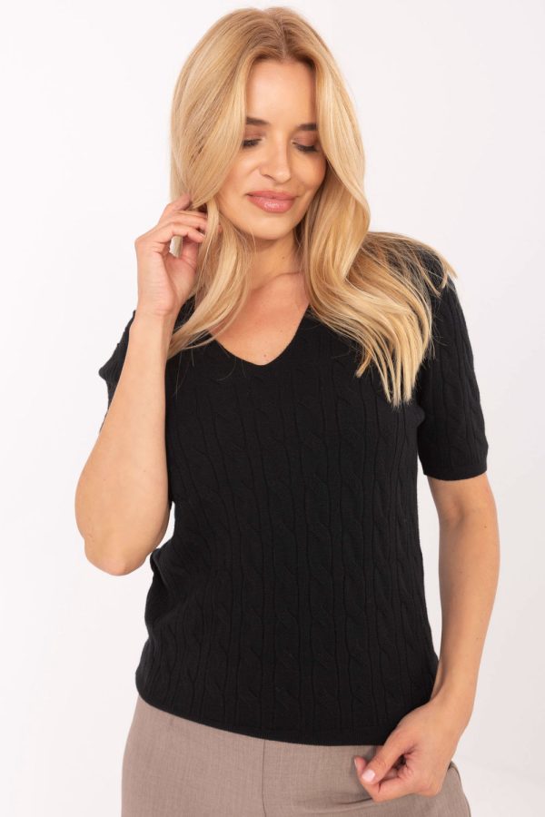black Short sleeve sweater model 217334 Factory Price