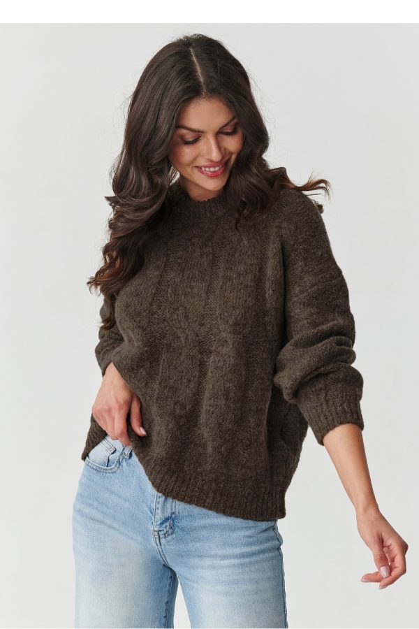brown Jumper model 217355 Makadamia