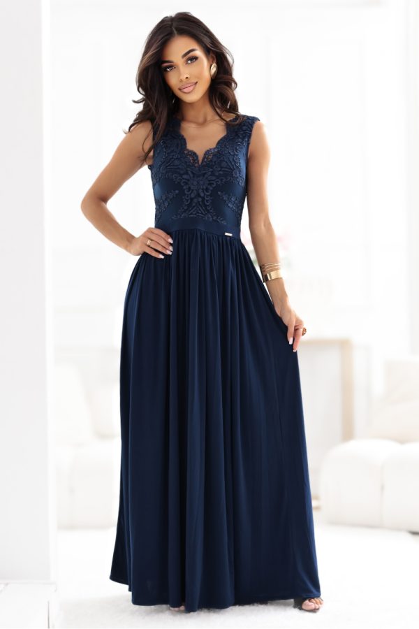 navy blue Long dress model 217775 Numoco