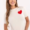 1099393 beige Short sleeve sweater model 219972 Factory Price