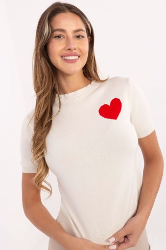 beige Short sleeve sweater model 219972 Factory Price