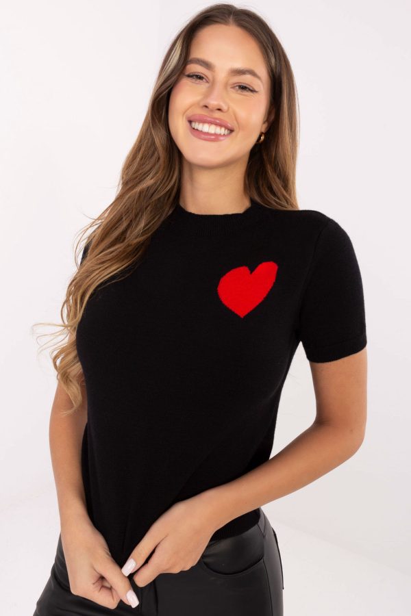 black Short sleeve sweater model 219973 Factory Price