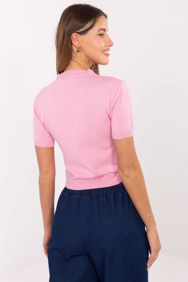 pink Short sleeve sweater model 219974 Factory Price
