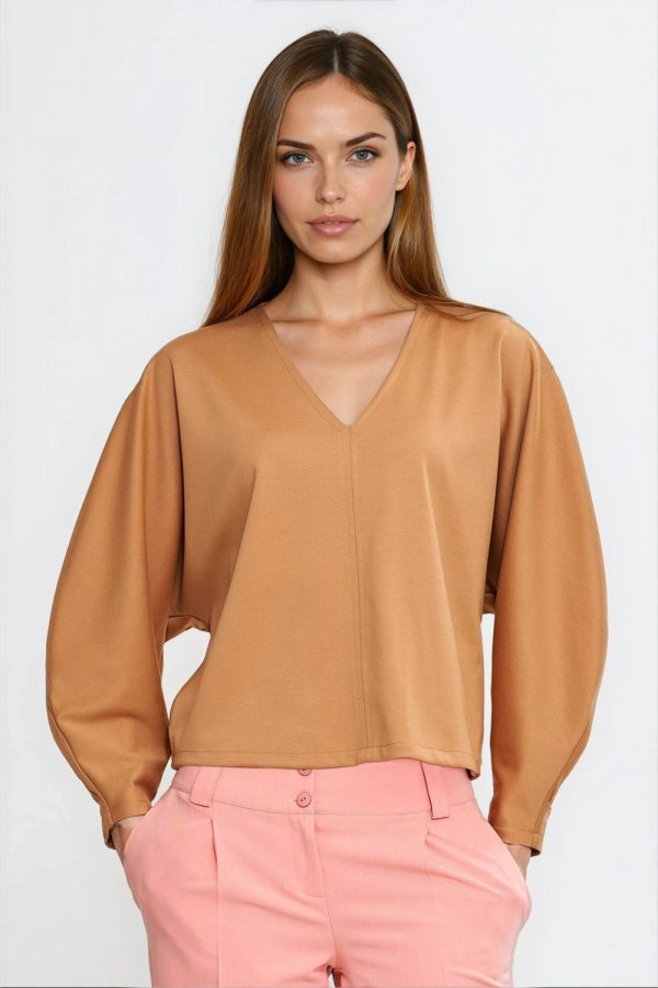 brown Blouse model 221719 Nife