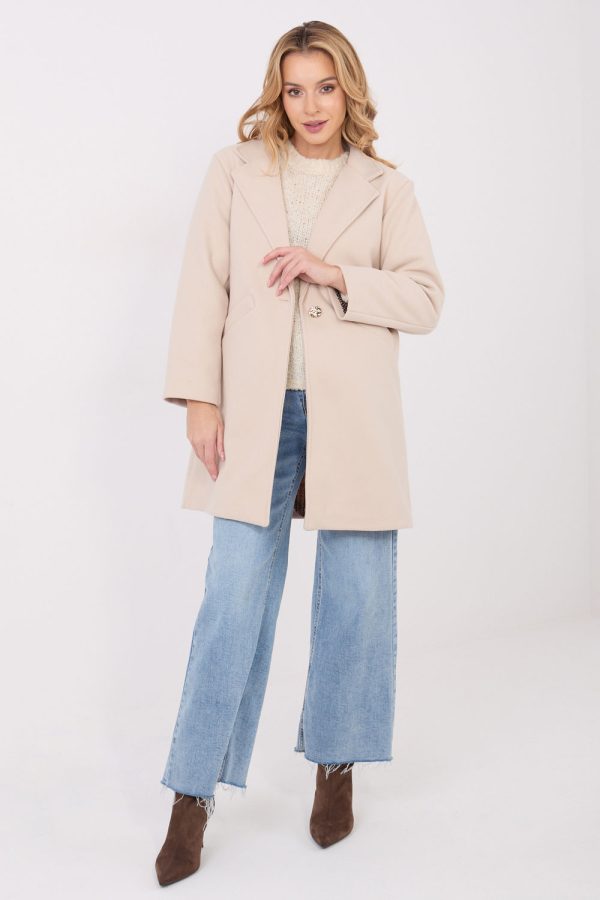 beige Coat model 222163 Italy Moda
